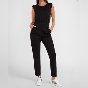 NWT Express Padded Shoulder Jumpsuit Black Size Medium